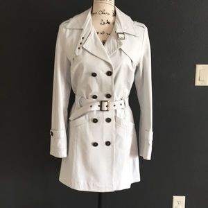 Leather trench coat